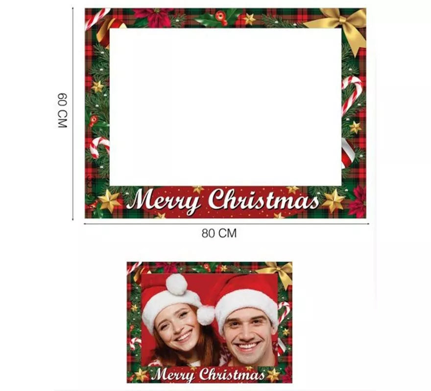 Translation missing: it.Pack de 12 Photocall Merry Christmas rojo de 80x60 cm