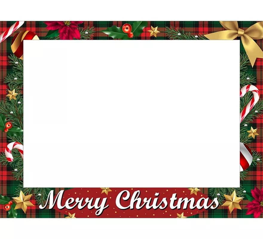 Translation missing: es.Pack de 12 Photocall Merry Christmas rojo de 80x60 cm