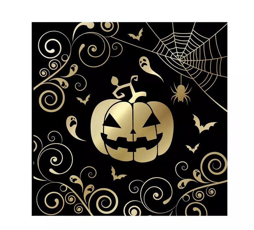 Translation missing: it.Pack de 12 Servilletas Calabaza Oro de 33X33 cm