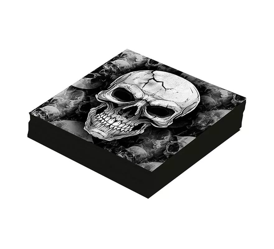 Translation missing: es.Pack de 12 Servilletas Calavera Temible de 33x33 cm