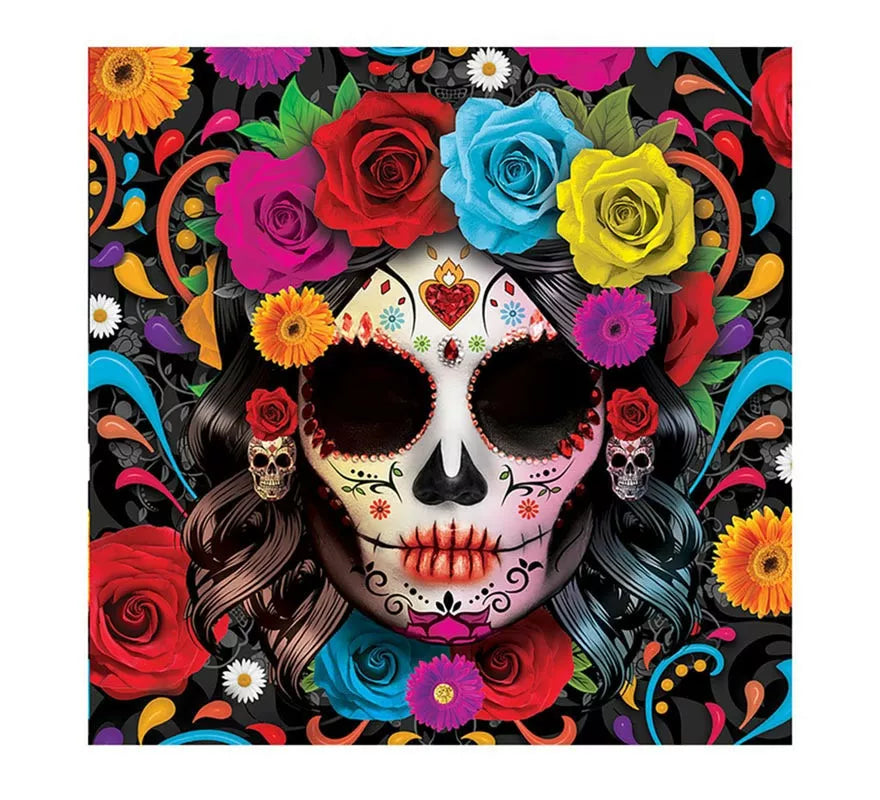 Translation missing: es.Pack de 12 Servilletas Catrina colorida de 33x33 cm