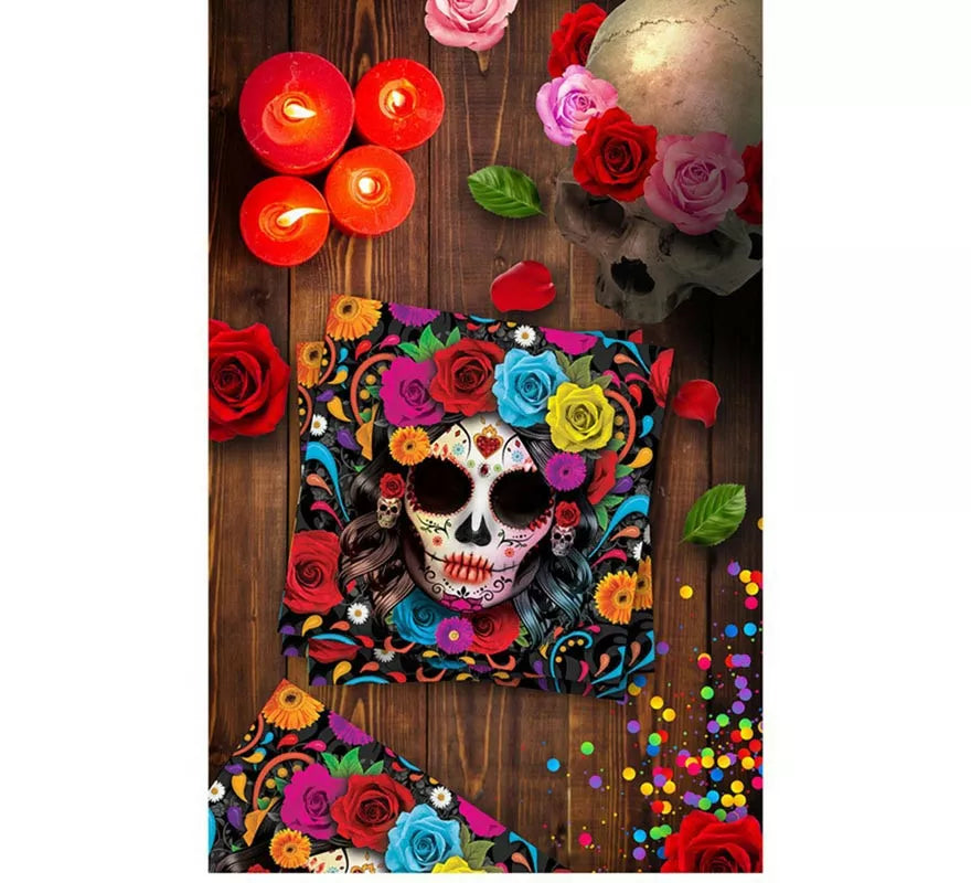 Translation missing: es.Pack de 12 Servilletas Catrina colorida de 33x33 cm