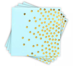 Confezione da 12 Tovaglioli con pois dorati in diversi colori