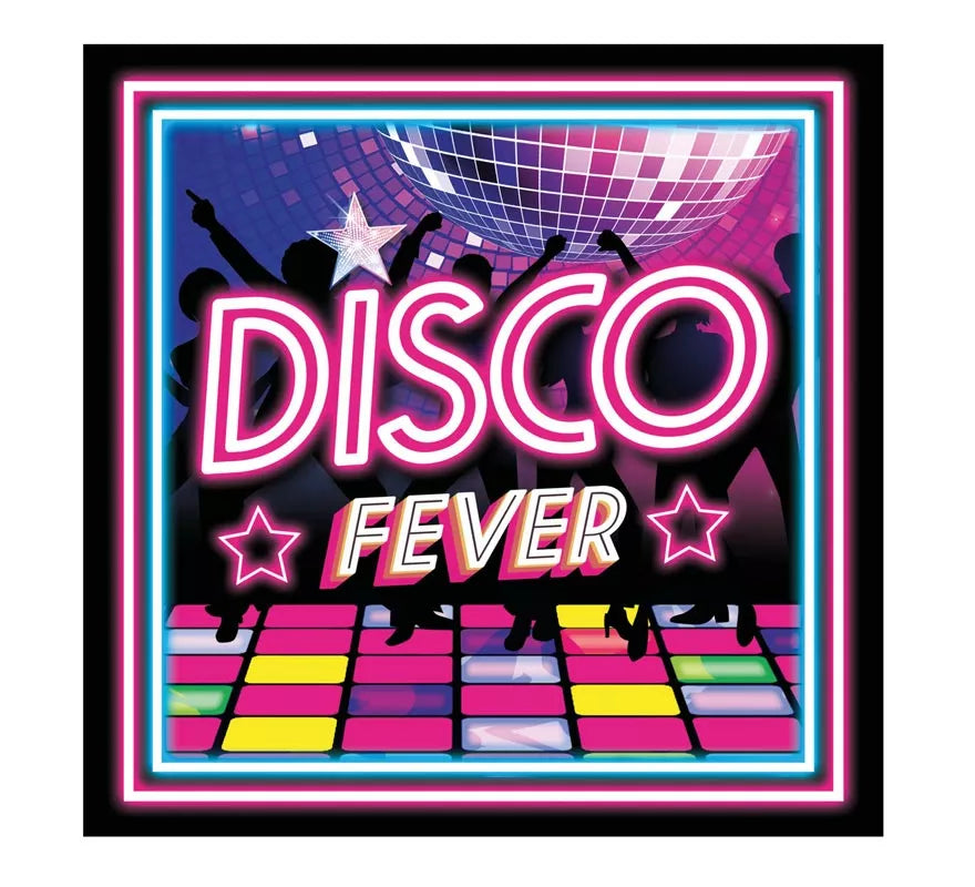Translation missing: it.Pack de 12 Servilletas Disco Fever de 33x33 cm
