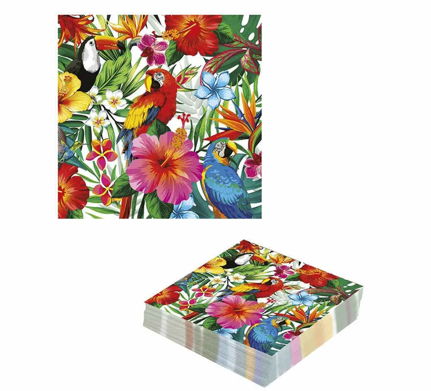 Translation missing: es.Pack de 12 Servilletas Estampado de Hawai de 33X33 cm