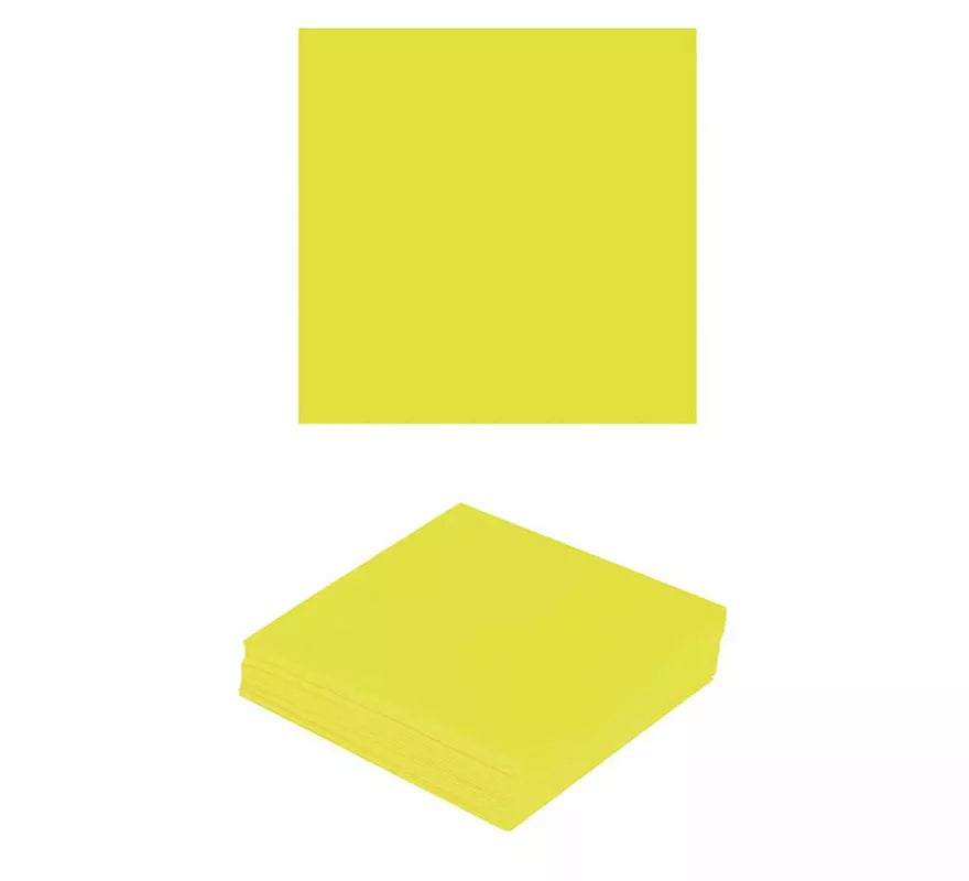 Translation missing: es.Pack de 12 Servilletas Neón Amarillo de 33X33 cm