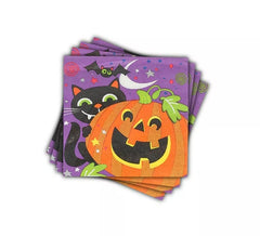 Confezione da 12 tovaglioli con stampa Notte di Halloween da 33x33 cm