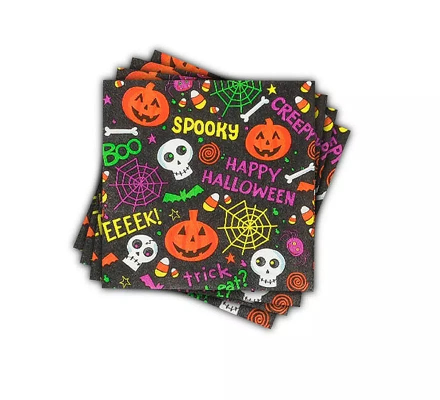 Translation missing: es.Pack de 12 Servilletas Spooky Halloween Print de 33x33 cm