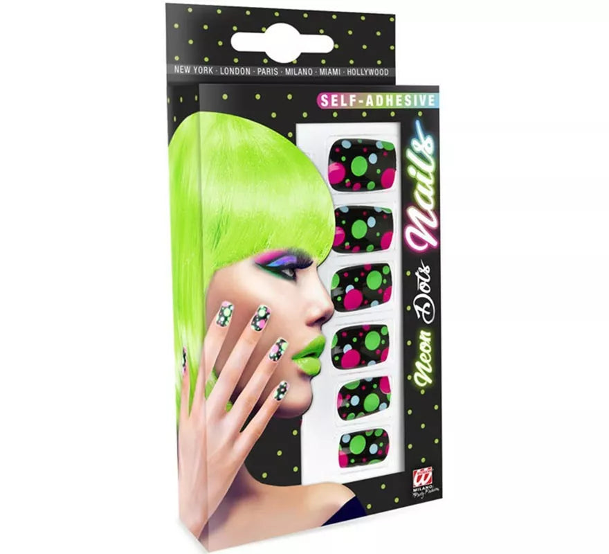 Translation missing: it.Pack de 12 Uñas Autoadhesivas de Bolitas neón