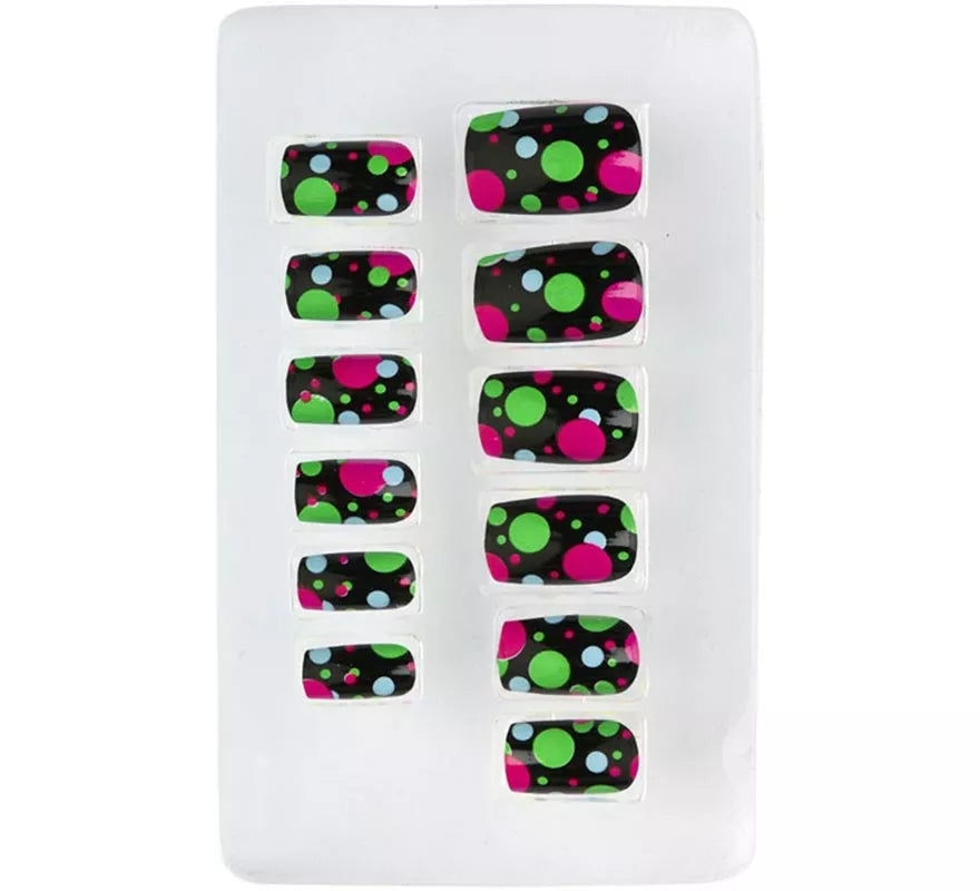 Translation missing: it.Pack de 12 Uñas Autoadhesivas de Bolitas neón