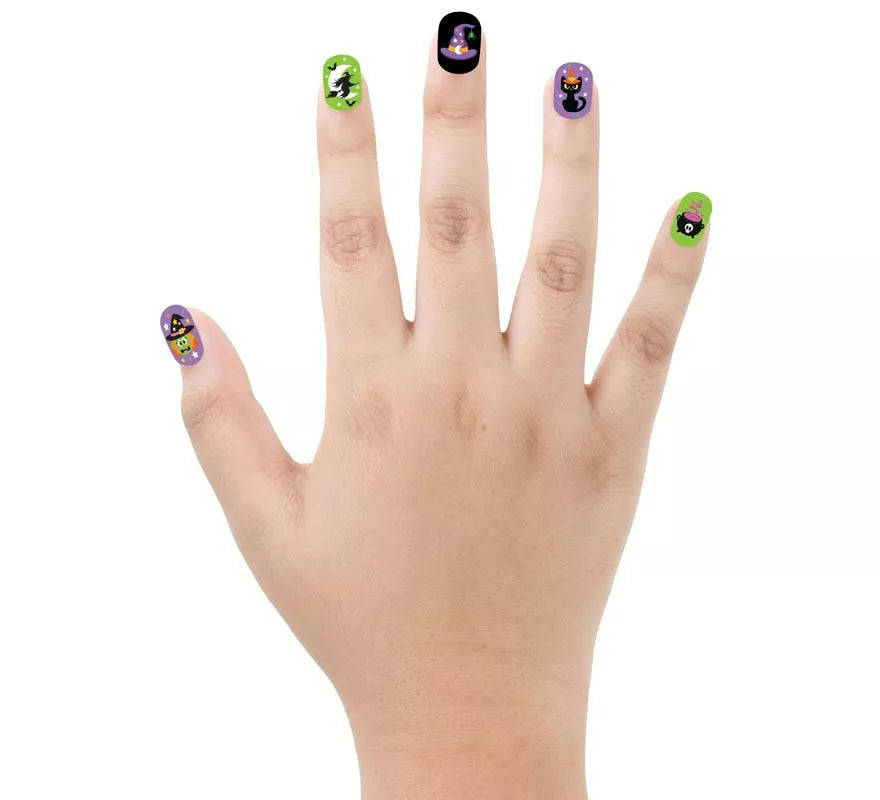 Translation missing: it.Pack de 12 Uñas Bruja con Adhesivo Infantil