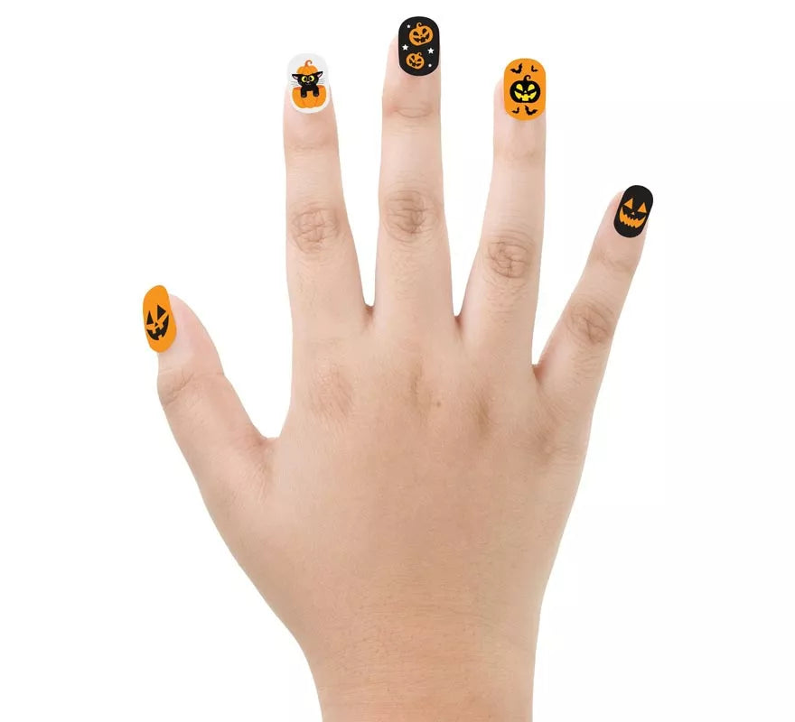 Translation missing: it.Pack de 12 Uñas Calabaza con Adhesivo Infantil