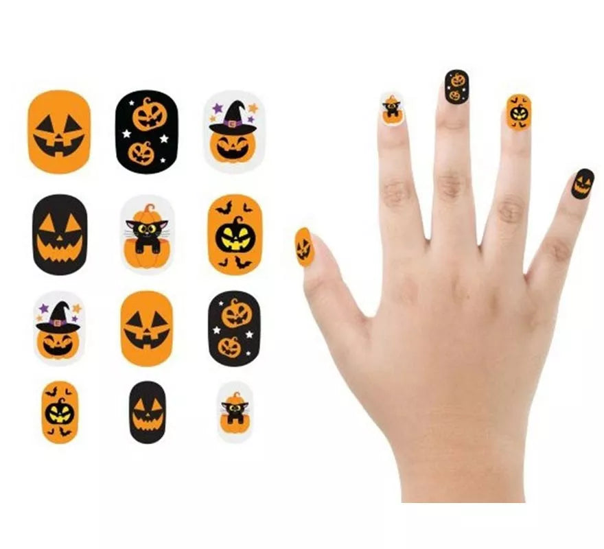 Translation missing: es.Pack de 12 Uñas Calabaza con Adhesivo Infantil
