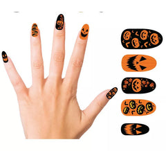 Pack de 12 Uñas Postizas Calabaza