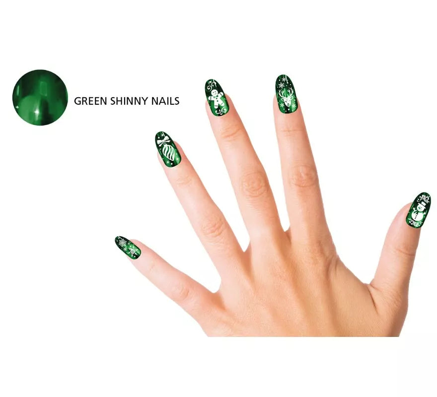 Pack de 12 Uñas verdes con glue