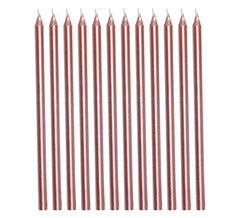 Confezione da 12 Candele Oro e Rosa da 13 cm