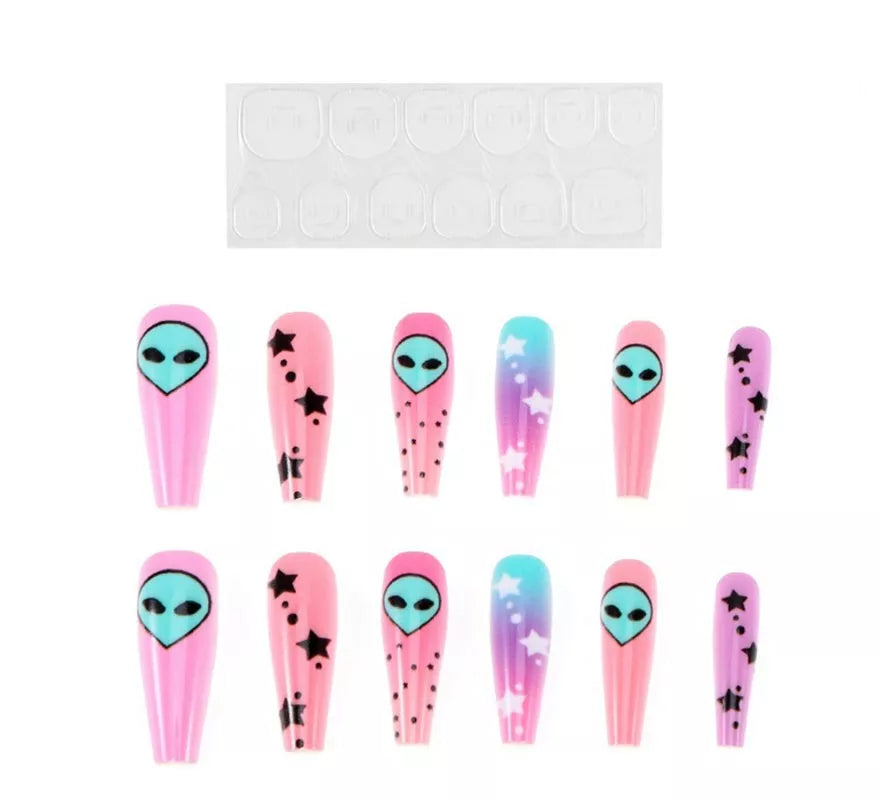 Translation missing: es.Pack de 13 Uñas Autoadhesivas Alien rosa