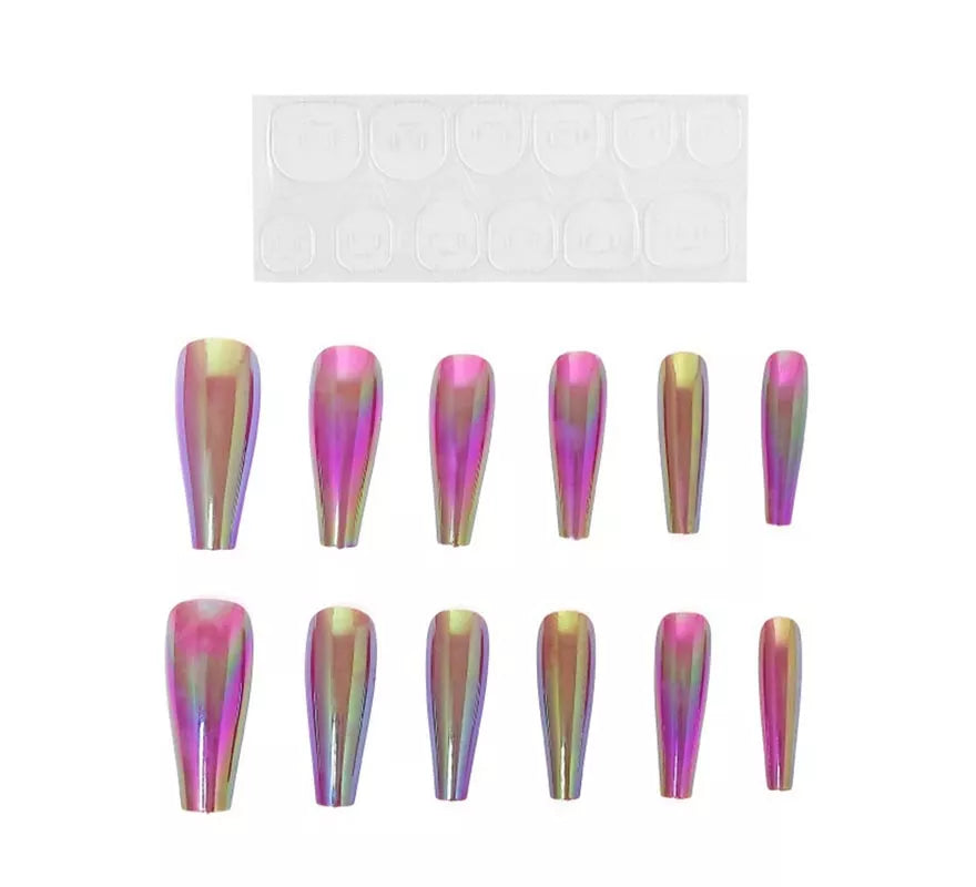 Translation missing: it.Pack de 13 Uñas Autoadhesivas efecto metal tornasol