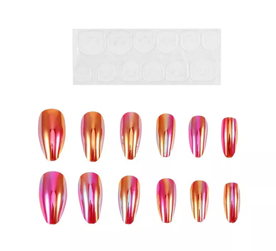 Translation missing: es.Pack de 13 Uñas Autoadhesivas Holo naranja
