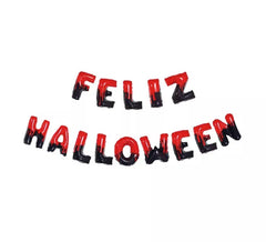 Confezione da 14 Palloncini Happy Halloween neri e rossi da 40 cm