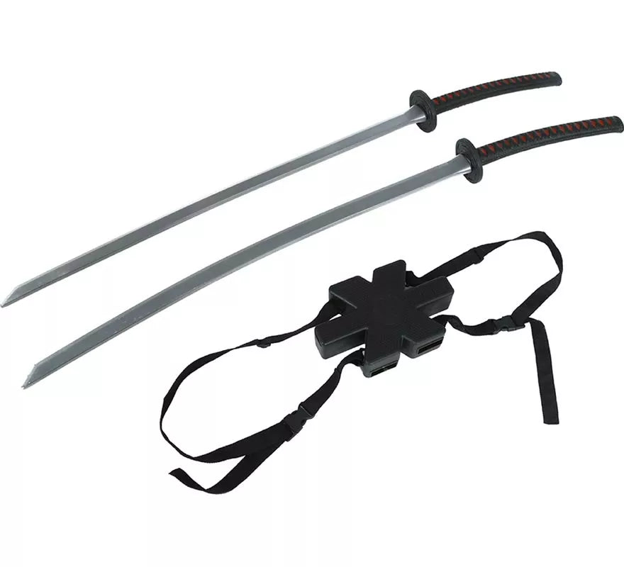 Translation missing: es.Pack de 2 Espadas Samurái para Espalda de 95 cm de Plástico