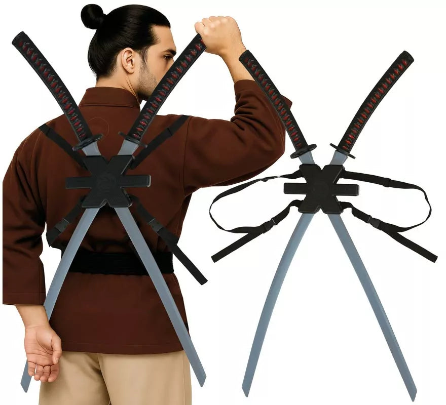 Pack de 2 Espadas Samurái para Espalda de 95 cm de Plástico