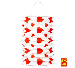 Confezione da 2 Lanterne di Cuori Rossi ignifughi 16x28 cm