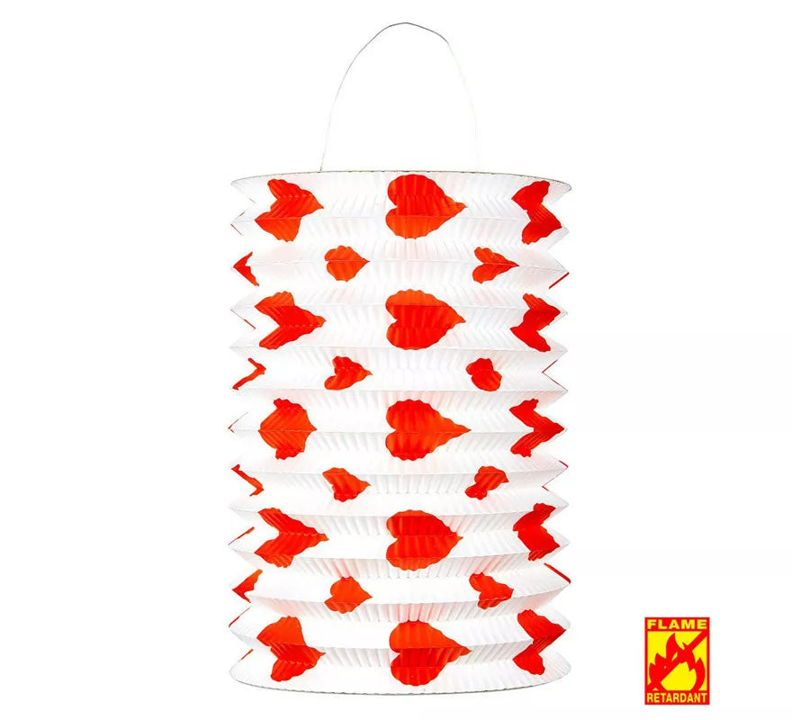 Translation missing: it.Pack de 2 Farolillos de Corazones Rojos Pirorretardante de 16x28 cm
