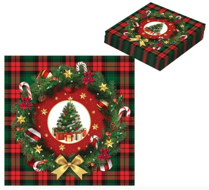 Translation missing: es.Pack de 20 Servilletas Árbol de Navidad de 33x33 cm