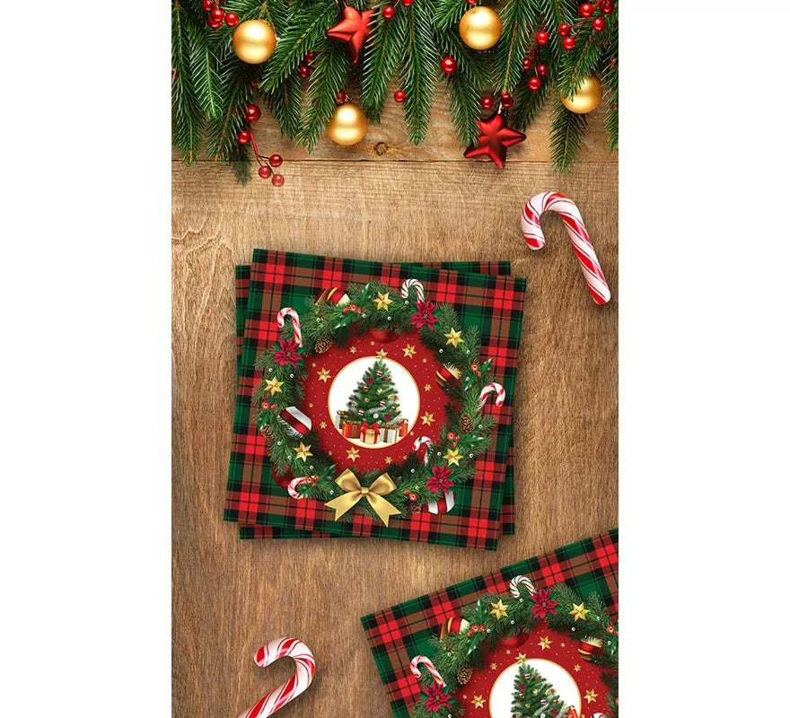 Translation missing: it.Pack de 20 Servilletas Árbol de Navidad de 33x33 cm