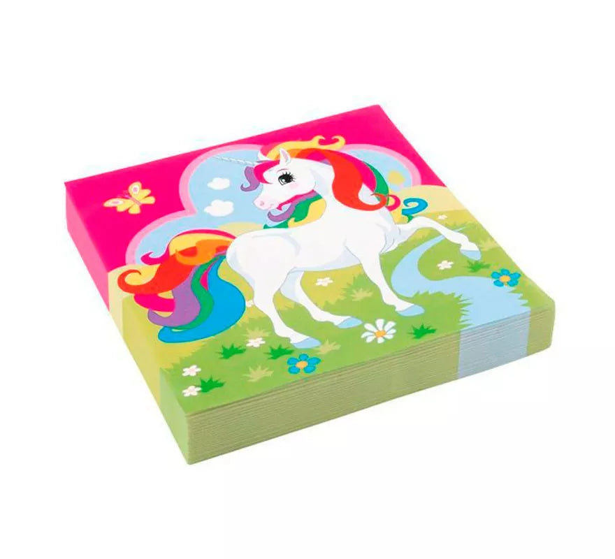 Translation missing: it.Pack de 20 Servilletas de Unicornio de Papel de 33 cm