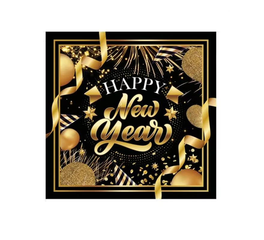 Translation missing: es.Pack de 20 Servilletas Happy New Year de 16x16 cm