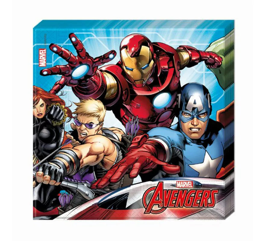 Translation missing: it.Pack de 20 Servilletas Los Vengadores Avengers de Papel de 33x33 cm