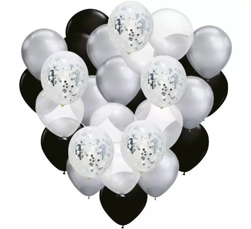 Translation missing: it.Pack de 25 globos + 5 rellenos de Confetti Látex de 25 cm