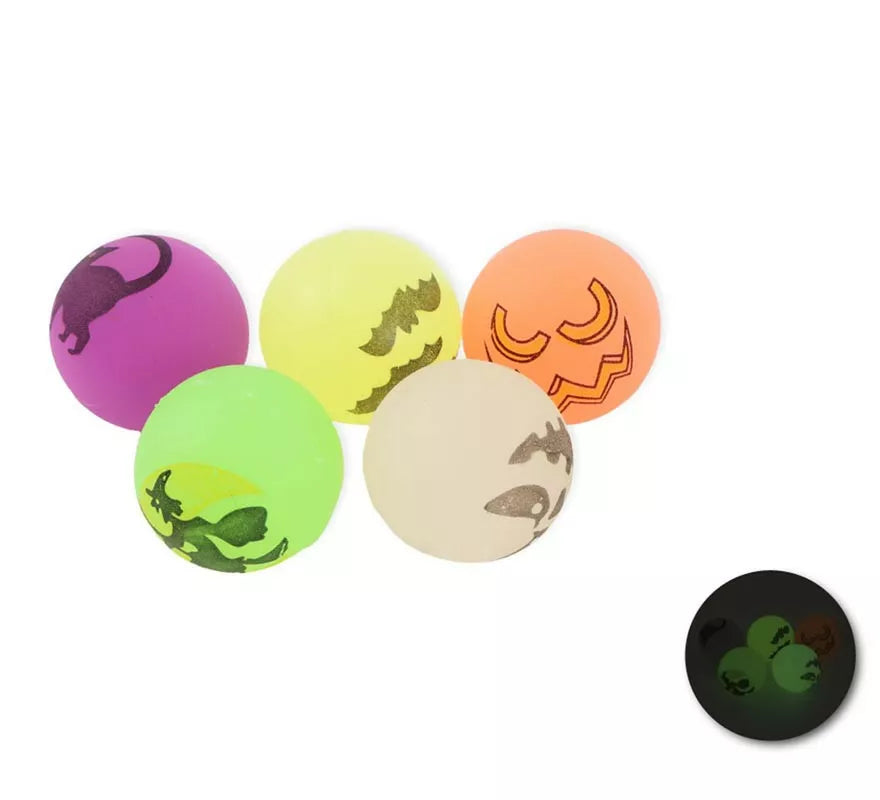 Translation missing: it.Pack de 3 Pelotas Halloween de goma luminiscente en modelos surtidos de 3 cm