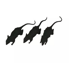 Confezione da 3 ratti neri da 6 cm