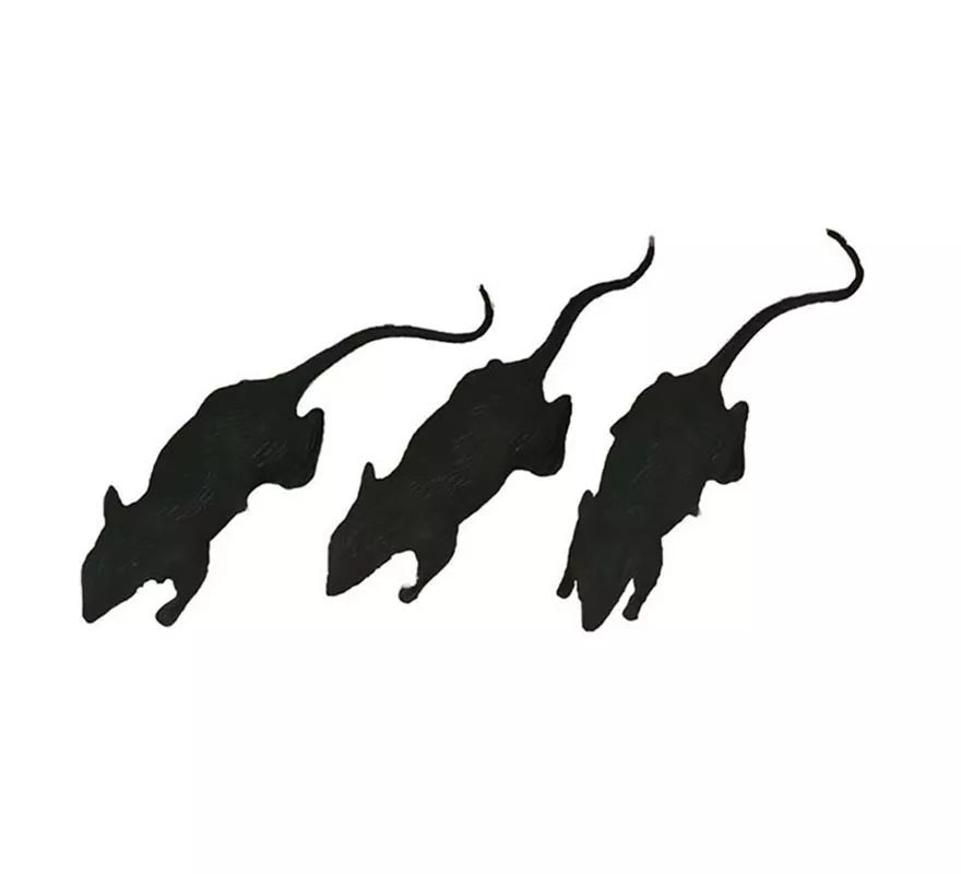 Translation missing: it.Pack de 3 Ratas negras de 6 cm