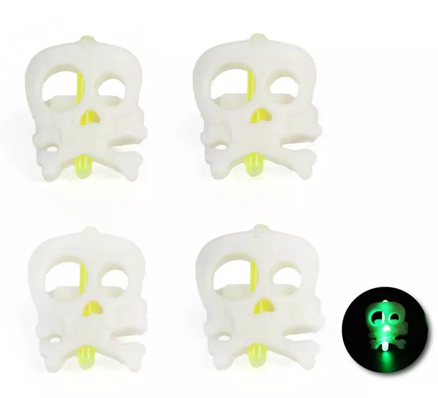 Translation missing: es.Pack de 4 Anillos calaveras luminiscente de 2,4x2,2x2,6 cm