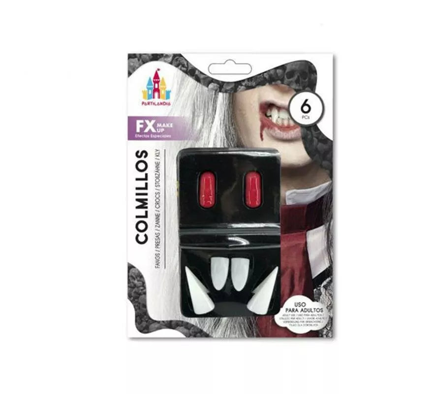 Translation missing: it.Pack de 4 Colmillos Vampiro con 2 Cápsulas de Sangre