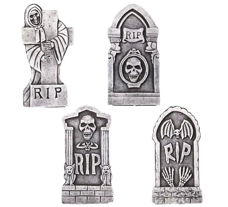 Translation missing: it.Pack de 4 Lápidas Calaveras de 21,5x6,5x42 cm