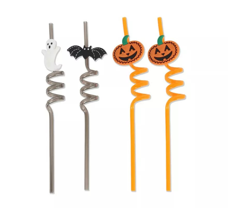 Translation missing: it.Pack de 4 Pajitas Halloween espiral