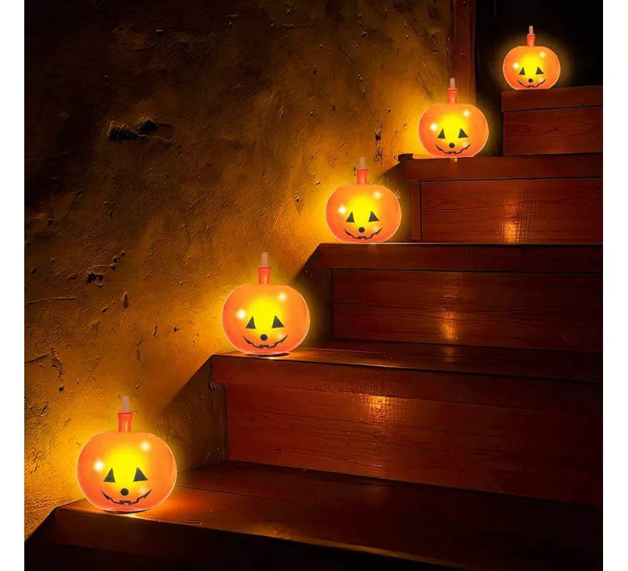 Pack de 5 Globos con Luz multicolor de Calabaza