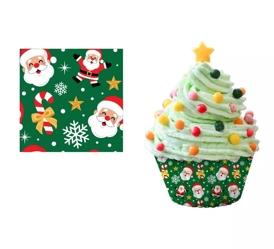 Translation missing: it.Pack de 50 Moldes de Papel para Cupcakes de Papá Noel de 5 cm
