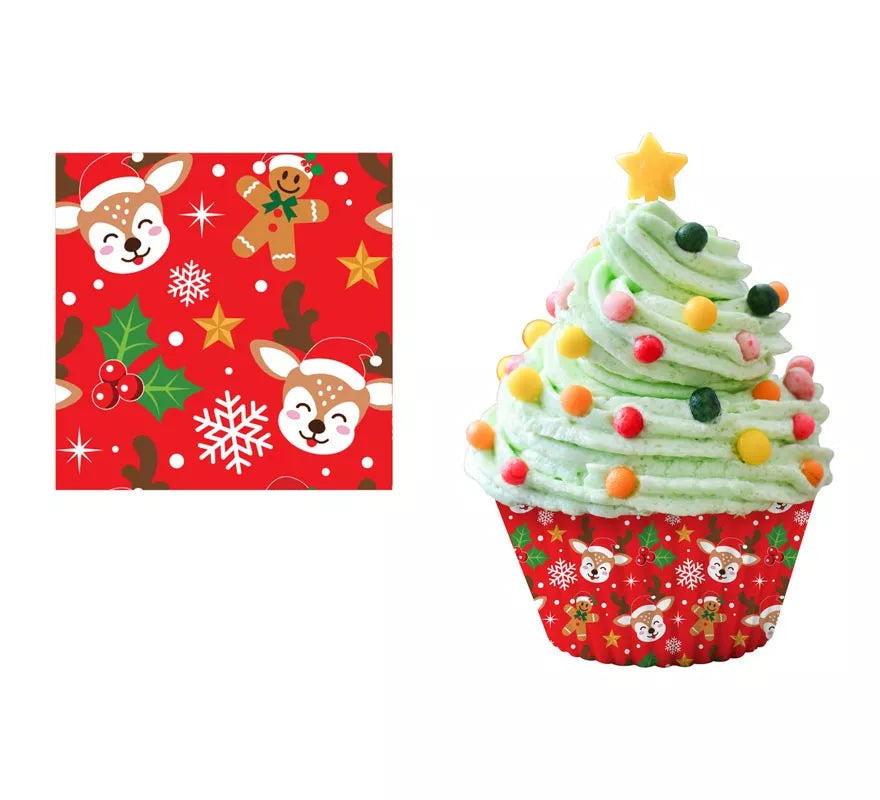 Translation missing: it.Pack de 50 Moldes de Papel para Cupcakes de Reno de 5 cm