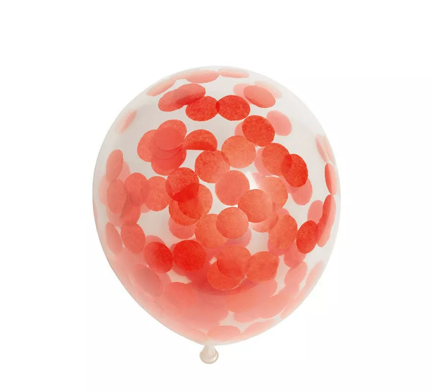 Translation missing: it.Pack de 6 Globos Confetti de papel color Rojo de 30 cm