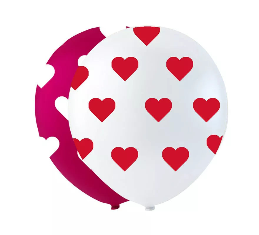 Translation missing: es.Pack de 6 Globos de Corazones Rojos o Blancos de 25 cm