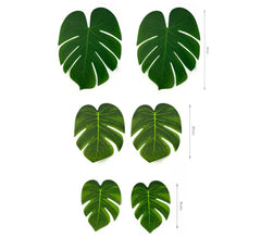 Confezione da 6 foglie di felce hawaiana in tre diverse dimensioni