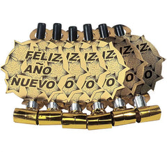 "Confezione da 6 soffiatori d'oro ""Happy New Year"" per Capodanno"