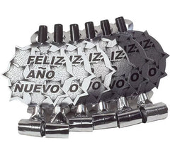 Confezione da 6 soffiatori d'argento 'Happy New Year' per Capodanno