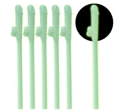 Confezione da 6 Cannucce Fluorescenti a forma di Pene